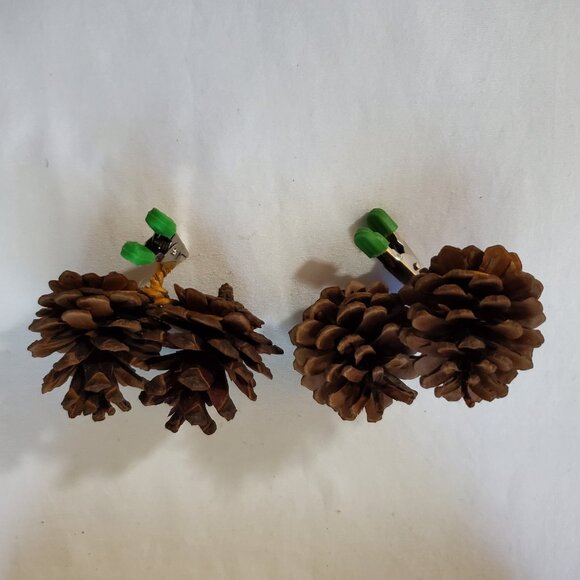 Natural Unscented Wooded Pinecone Clip Ornaments – Holiday Décor – Set of (2) - Picture 3 of 6